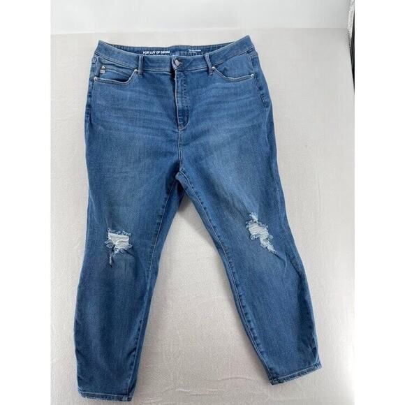 for luv of denim Denim - For Luv of Denim Womens Plus Size 20 Jeans Skinny High Rise‎ Distressed